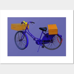 purple bicycle Posters and Art